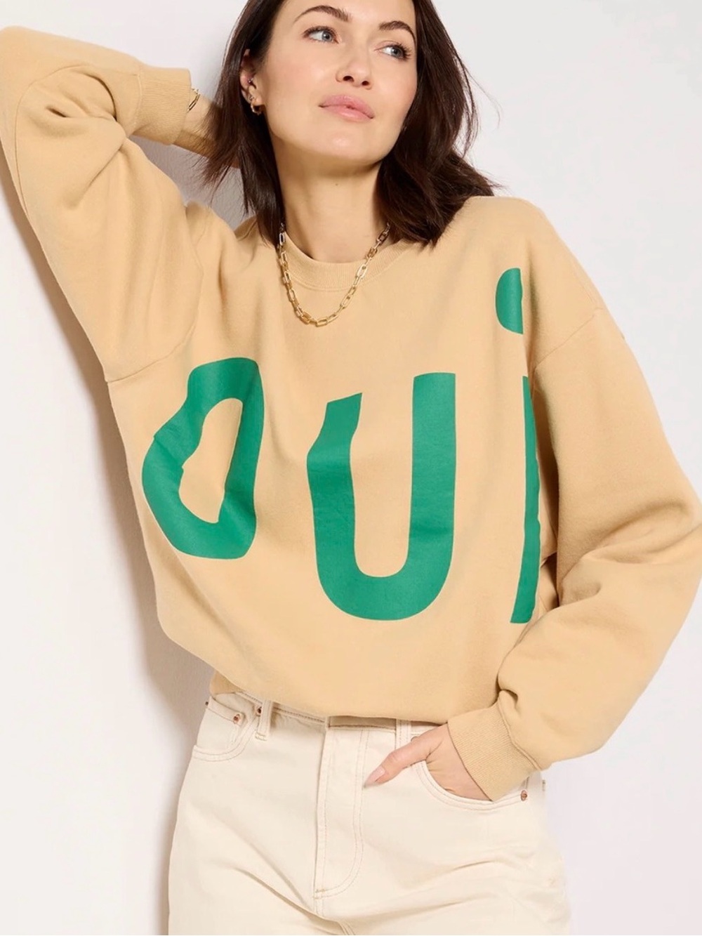 Clare V. Sand Oversized Crew
Sweatshirt